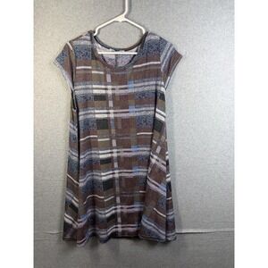 Arianna By Howard's Dress Juniors L/XL Multicolor Patchwork Swing T-Shirt Short